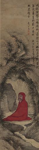 Chinese Antique Art Painting 明 宋旭 达摩面壁图 Ming Song Xu Da Mo Mian Bi China Ancient Wall Picture Ideas 4413-Chinese Style Finds™