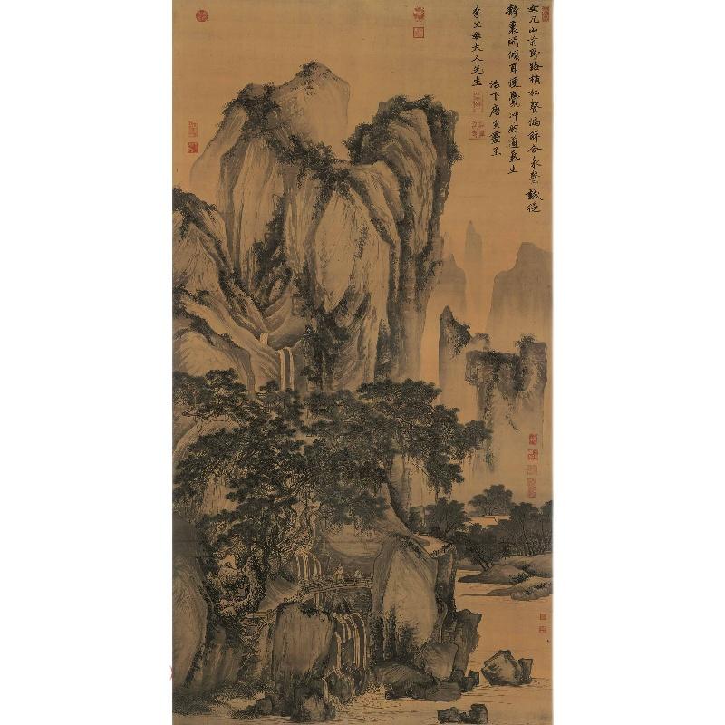 Chinese Antique Art Painting 明 唐寅唐伯虎 山路松声图 Ming Tang Yin Bohu Shan Lu Song Sheng China Ancient Wall Picture Ideas 1950-Chinese Style Finds™