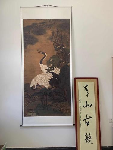 Chinese Antique Art Painting 明 童垲 松鹤延年图 Ming Tong Kai Song He Yan Nian China Ancient Wall Picture Ideas 1810-Chinese Style Finds™