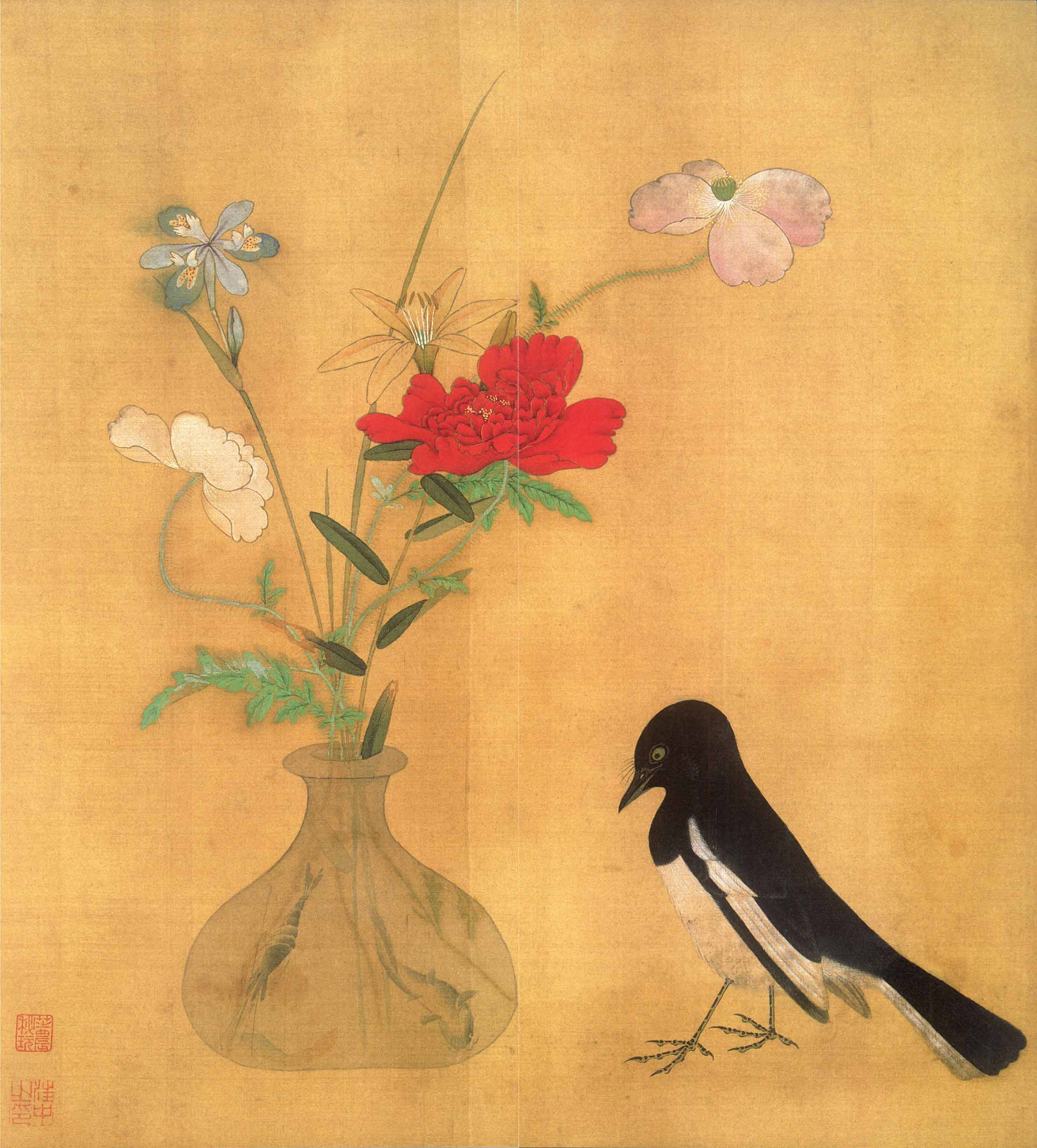 Chinese Antique Art Painting 明 汪中 得趣在人册十二开 Ming Wang Zhong Bird Flower China Ancient Wall Picture Ideas 4395-Chinese Style Finds™