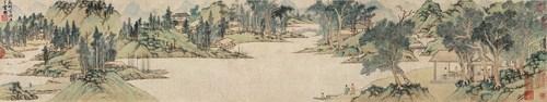 Chinese Antique Art Painting 明 文徵明 浒溪草堂图 Ming Wen Zhengming Hu Xi Cao Tang Tu China Ancient Wall Picture Ideas 2150-Chinese Style Finds™