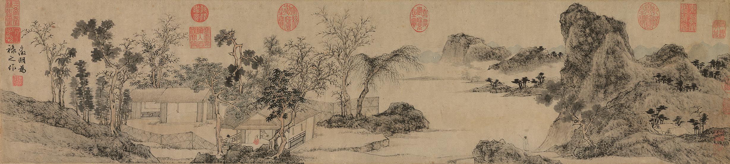 Chinese Antique Art Painting 明 文徵明 林榭煎茶图 Ming Wen Zhengming Lin Xie Jian Cha Tu China Ancient Wall Picture Ideas 2174-Chinese Style Finds™