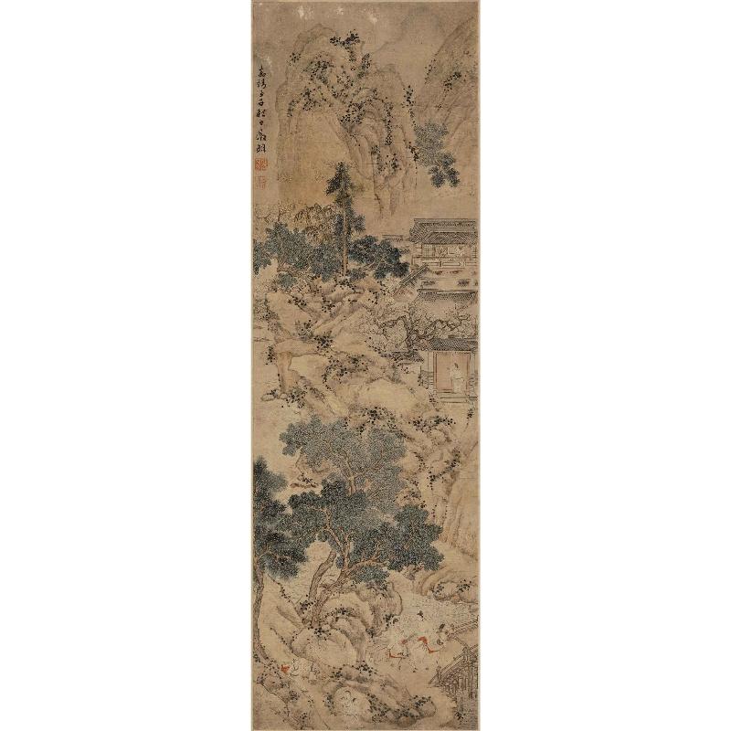 Chinese Antique Art Painting 明 文徵明 山庄客至图 Ming Wen Zhengming Shan Zhuang Ke Zhi Tu China Ancient Wall Picture Ideas 2000-Chinese Style Finds™