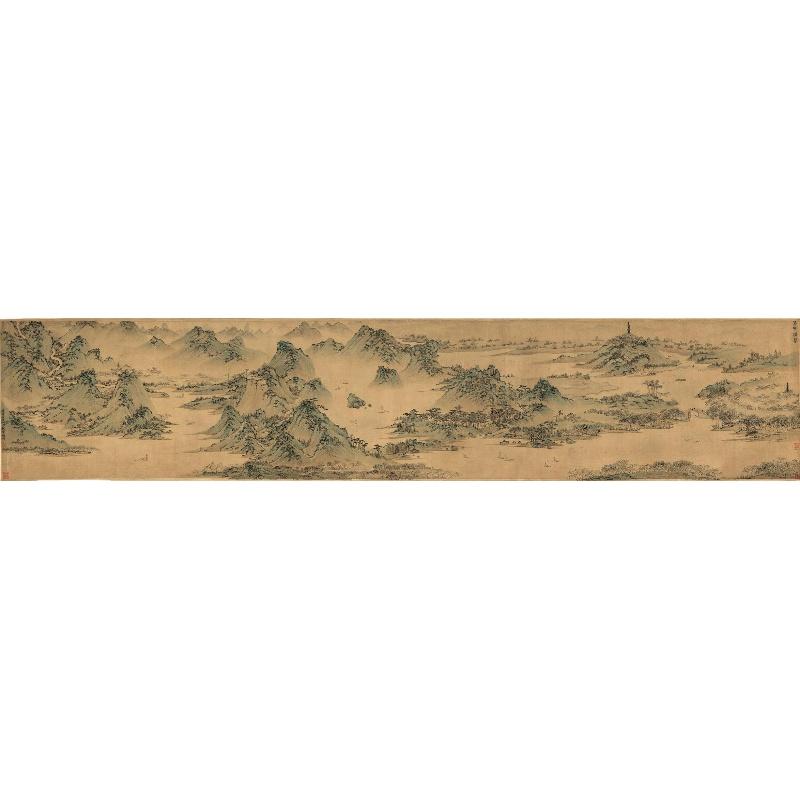 Chinese Antique Art Painting 明 文徵明 吴中胜概图 Ming Wen Zhengming Wu Zhong Sheng Gai Tu China Ancient Wall Picture Ideas 2056-Chinese Style Finds™