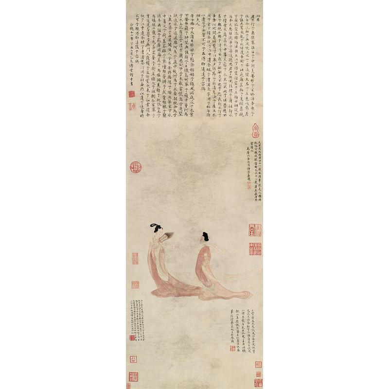 Chinese Antique Art Painting 明 文徵明 湘君湘夫人图 Ming Wen Zhengming Xiang Fu Ren China Ancient Wall Picture Ideas 1838-Chinese Style Finds™