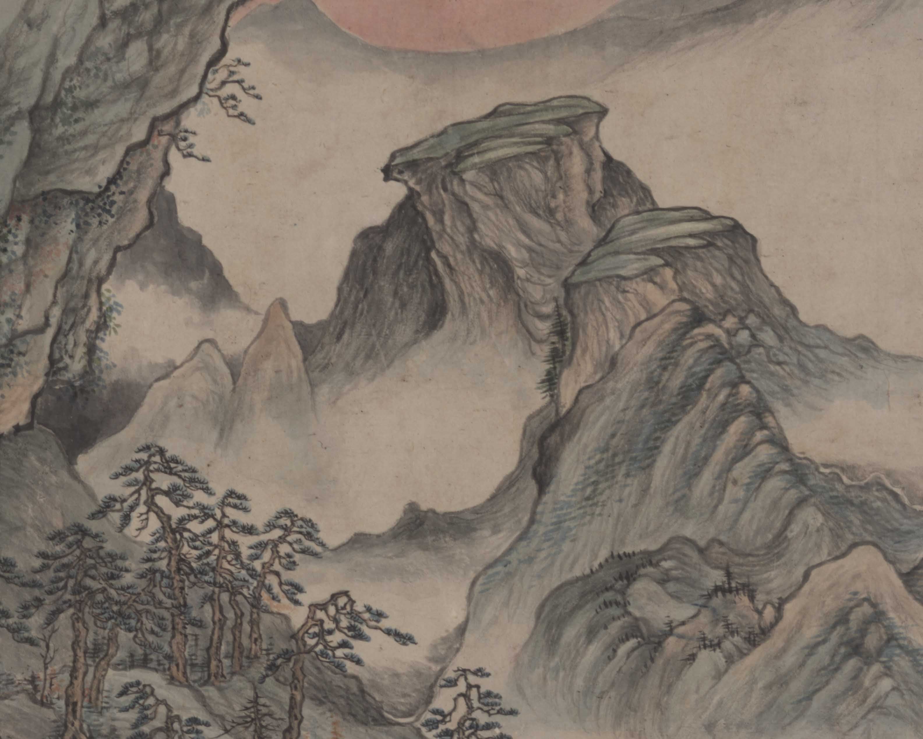 Chinese Antique Art Painting 明 项圣谟 烟寺钟声图 Ming Xiang Shengmo Yan Shi Zhong Sheng China Ancient Wall Picture Ideas 3925-Chinese Style Finds™