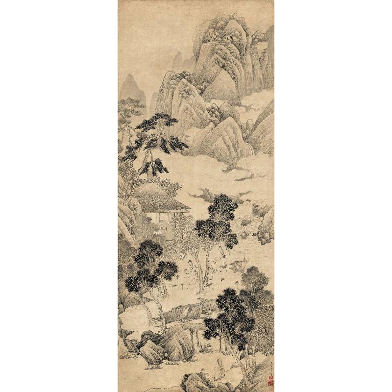 Chinese Antique Art Painting 明 尤求 云溪雅集图 Ming You Qiu Yun Xi Cloud River China Ancient Wall Picture Ideas 4607-Chinese Style Finds™