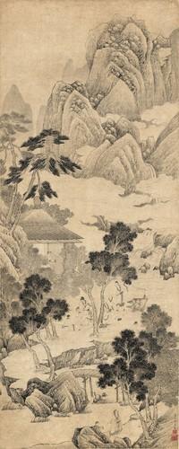 Chinese Antique Art Painting 明 尤求 云溪雅集图 Ming You Qiu Yun Xi Cloud River China Ancient Wall Picture Ideas 4607-Chinese Style Finds™