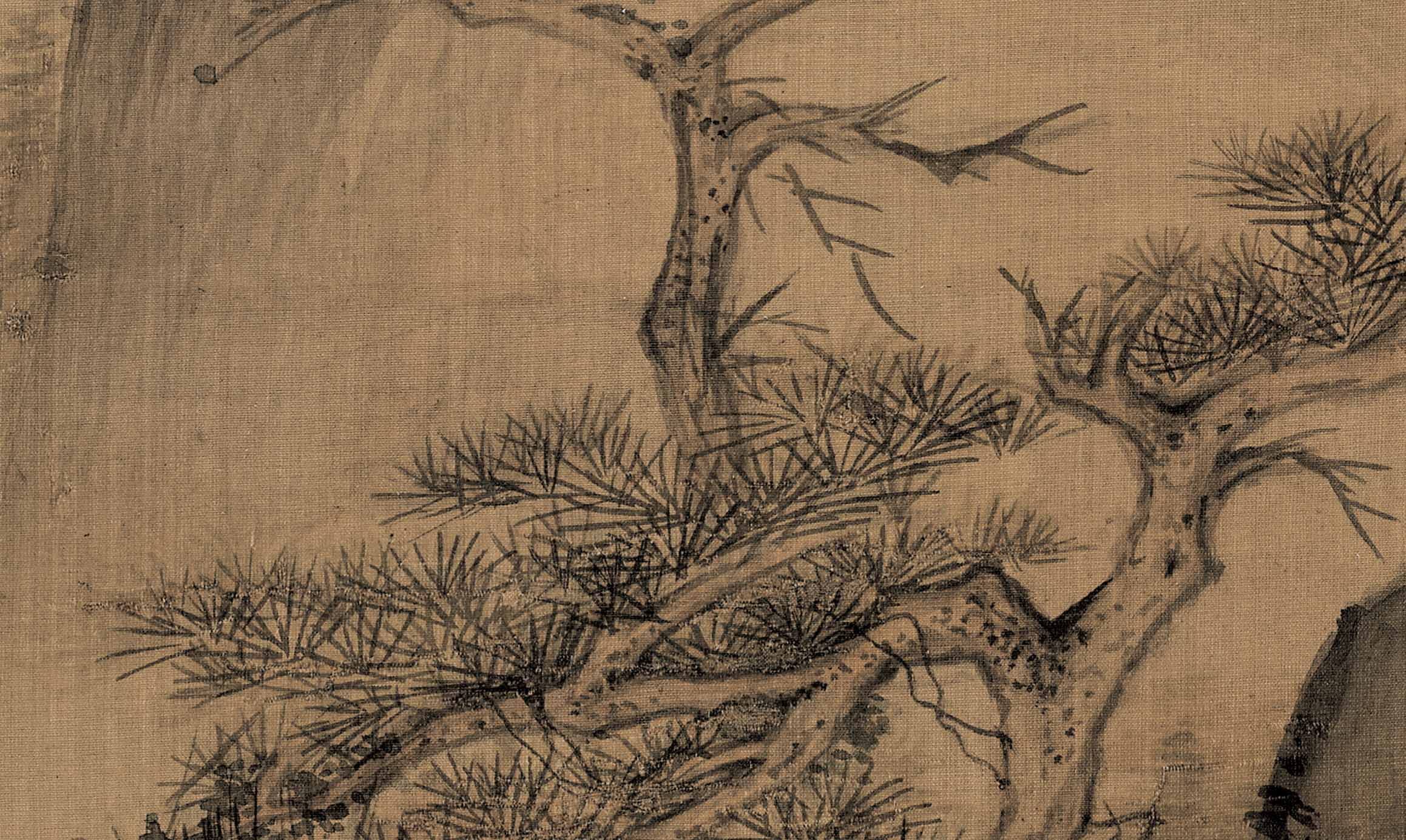 Chinese Antique Art Painting 明 赵左 茅屋闲眺图 Ming Zhao Zuo Maowu Look Far China Ancient Wall Picture Ideas 4401-Chinese Style Finds™