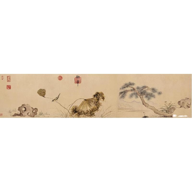 Chinese Antique Art Painting 明 朱瞻基 莲浦松吟荫图 Ming Zhu Zhanji Lian Pu Song Yin Yin Tu China Ancient Wall Picture Ideas 2032-Chinese Style Finds™