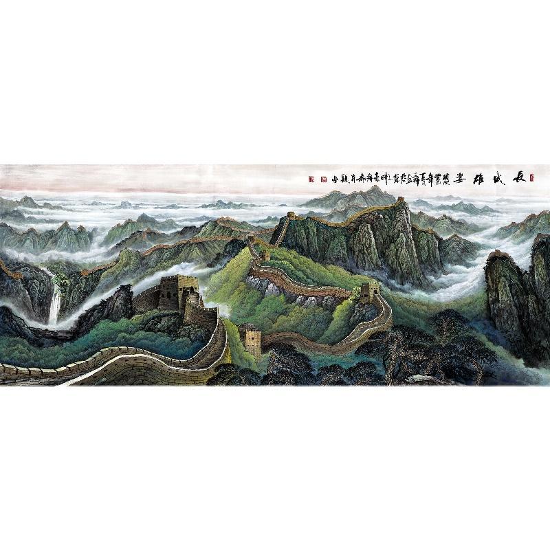 Chinese Antique Art Painting 万里长城雄姿 Great Wall Chang Cheng China Ancient Wall Picture Ideas 4049-Chinese Style Finds™