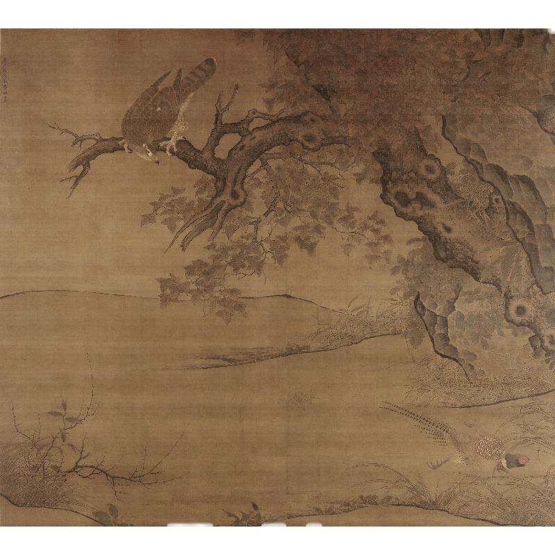 Chinese Antique Art Painting 南宋 李迪 枫鹰稚鸡图 Song Li Di Feng Ying Zhi Ji Tu China Ancient Wall Picture Ideas 1486-Chinese Style Finds™