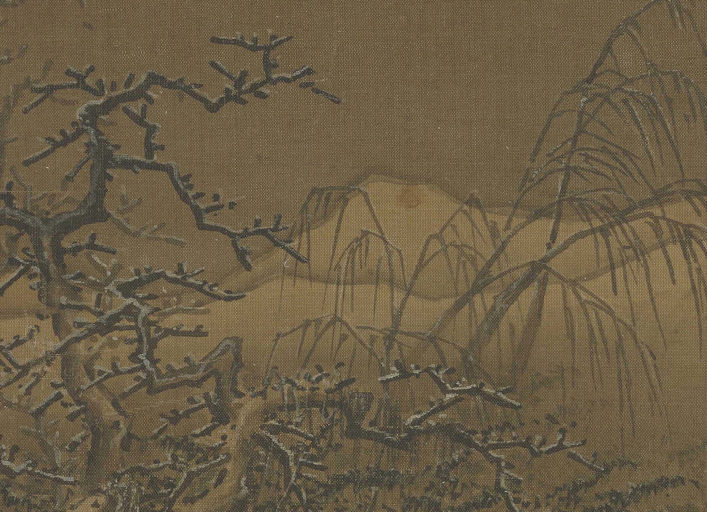 Chinese Antique Art Painting 南宋夏圭 雪堂客话图 Song Xia Gui Snow Landscape China Ancient Wall Picture Ideas 1522-Chinese Style Finds™