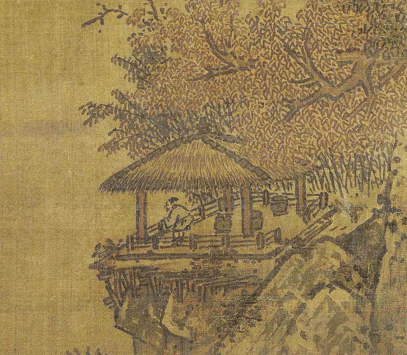 Chinese Antique Art Painting 南宋 萧照 秋山红树图 Song Xiao Zhao Qiu Shan Hong Shu Tu China Ancient Wall Picture Ideas 1334-Chinese Style Finds™