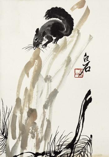 Chinese Antique Art Painting 齐白石 动物水墨国画 Qi Baishi Chinese Animal Ink Painting China Ancient Wall Picture Ideas 3195-Chinese Style Finds™