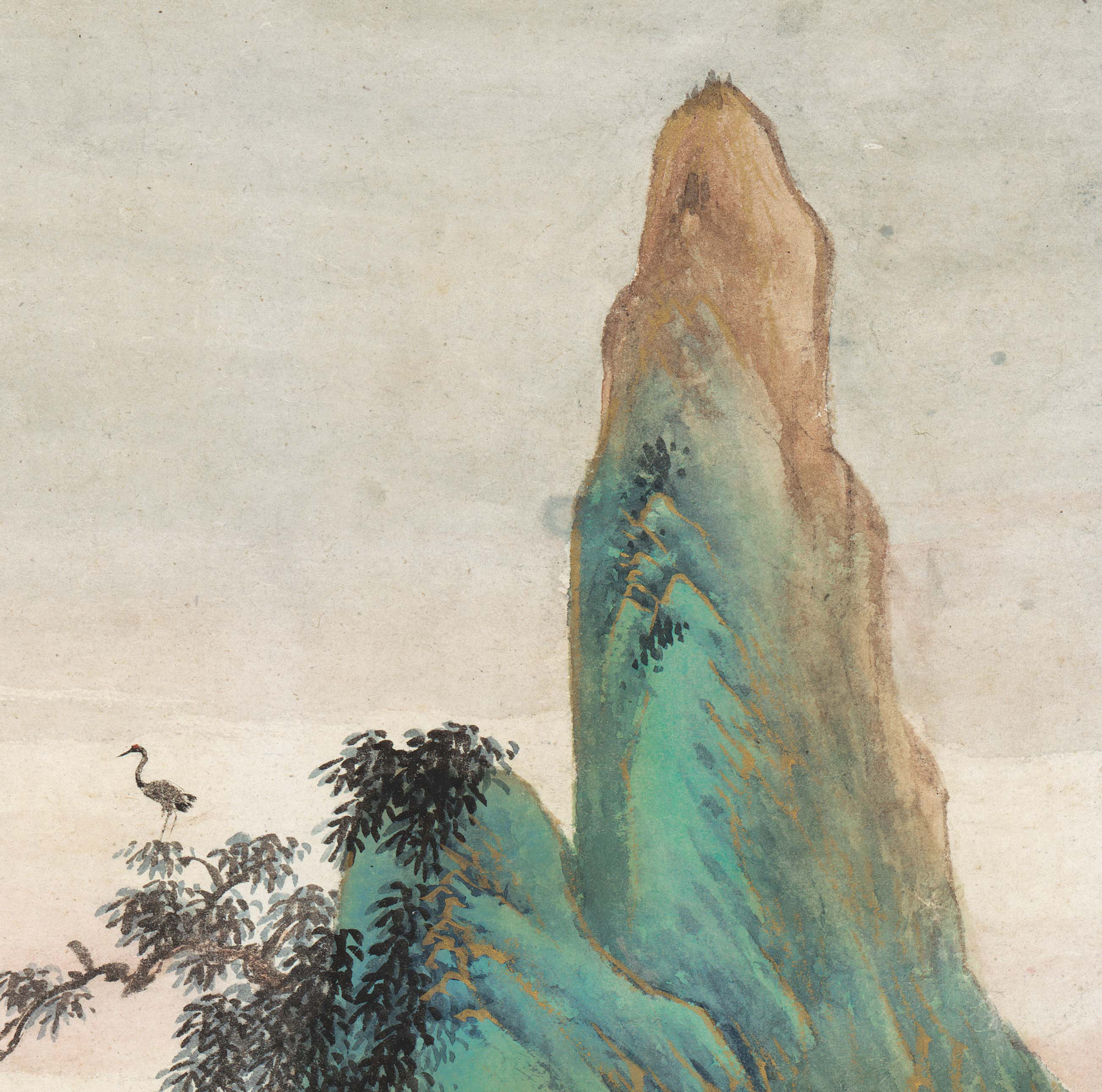 Chinese Antique Art Painting 祁昆 青绿金碧山水 Qi Kun Shan Shui Landscape China Ancient Wall Picture Ideas 3471-Chinese Style Finds™