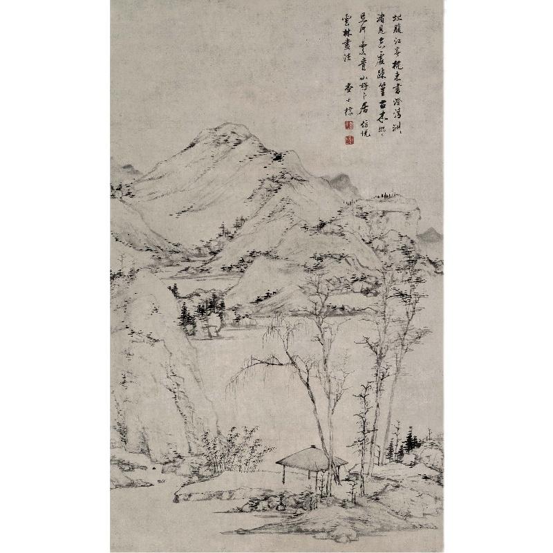 Chinese Antique Art Painting 清 査士标 青山卜居图 Qing Zha Shibiao Qing Shan Pu Ju China Ancient Wall Picture Ideas 2447-Chinese Style Finds™