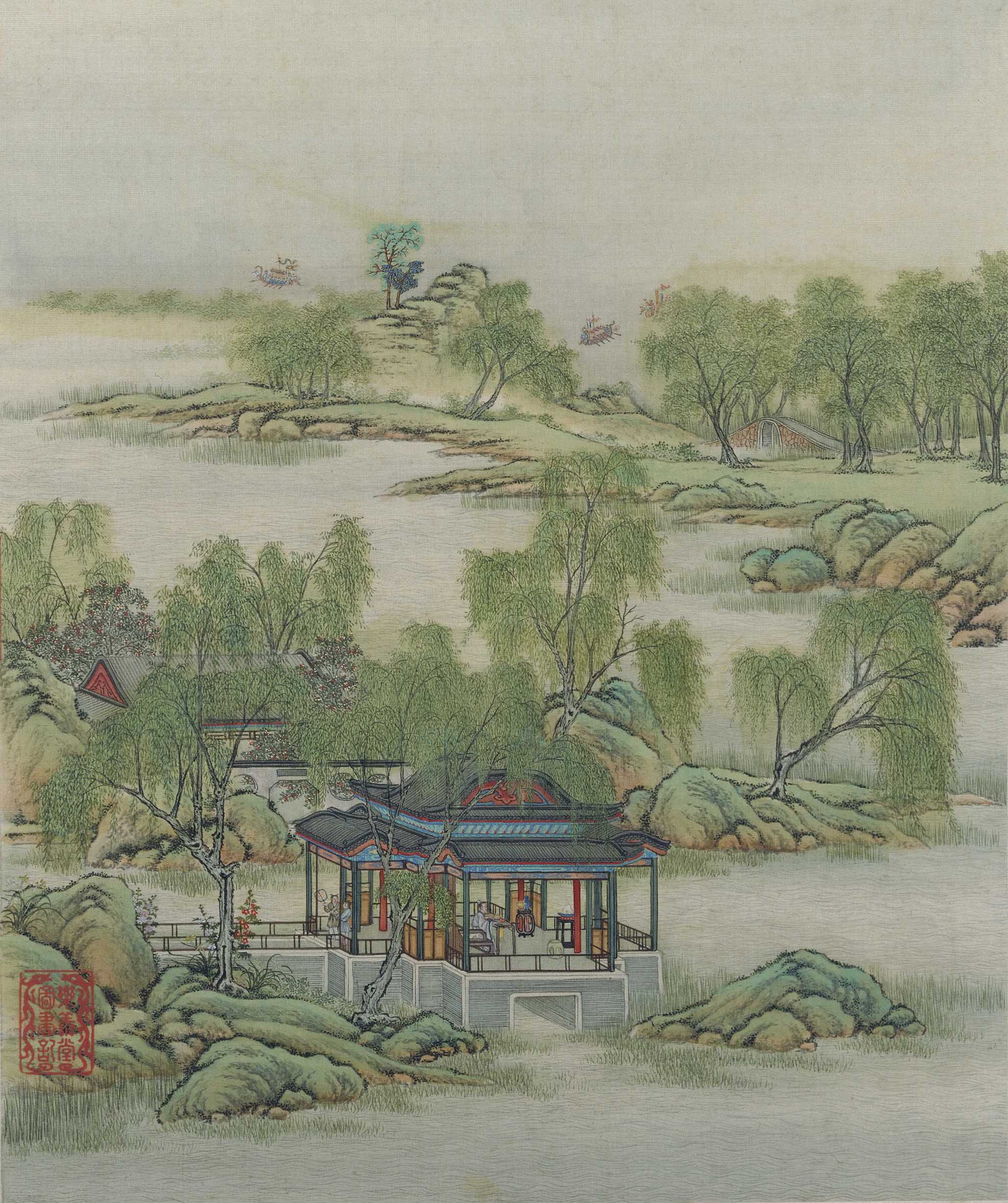 Chinese Antique Art Painting 清 陈枚 山水楼阁图册页十二开 Qing Chen Mei Shanshui Landscape China Ancient Wall Picture Ideas 4581-Chinese Style Finds™