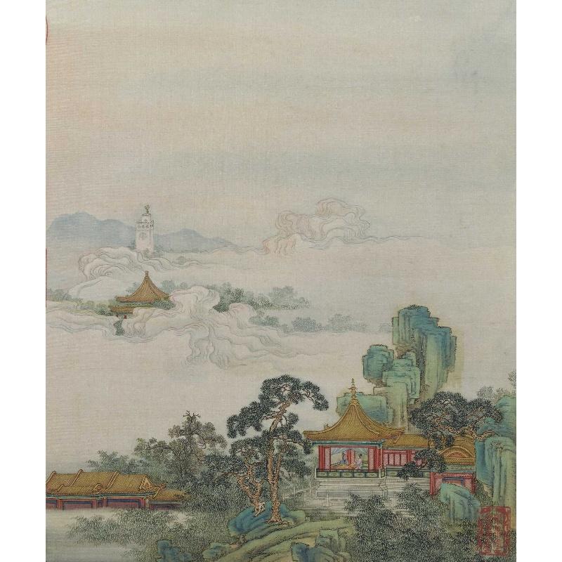 Chinese Antique Art Painting 清 陈枚 山水楼阁图册页十二开 Qing Chen Mei Shanshui Landscape China Ancient Wall Picture Ideas 4581-Chinese Style Finds™