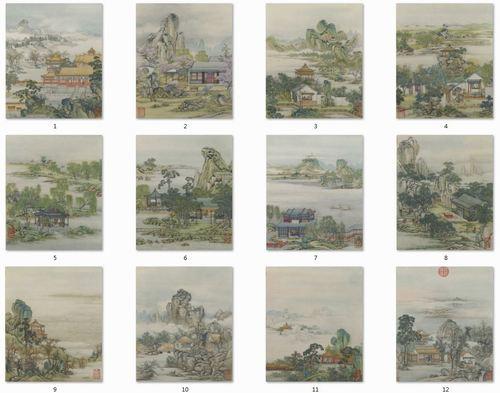 Chinese Antique Art Painting 清 陈枚 山水楼阁图册页十二开 Qing Chen Mei Shanshui Landscape China Ancient Wall Picture Ideas 4581-Chinese Style Finds™