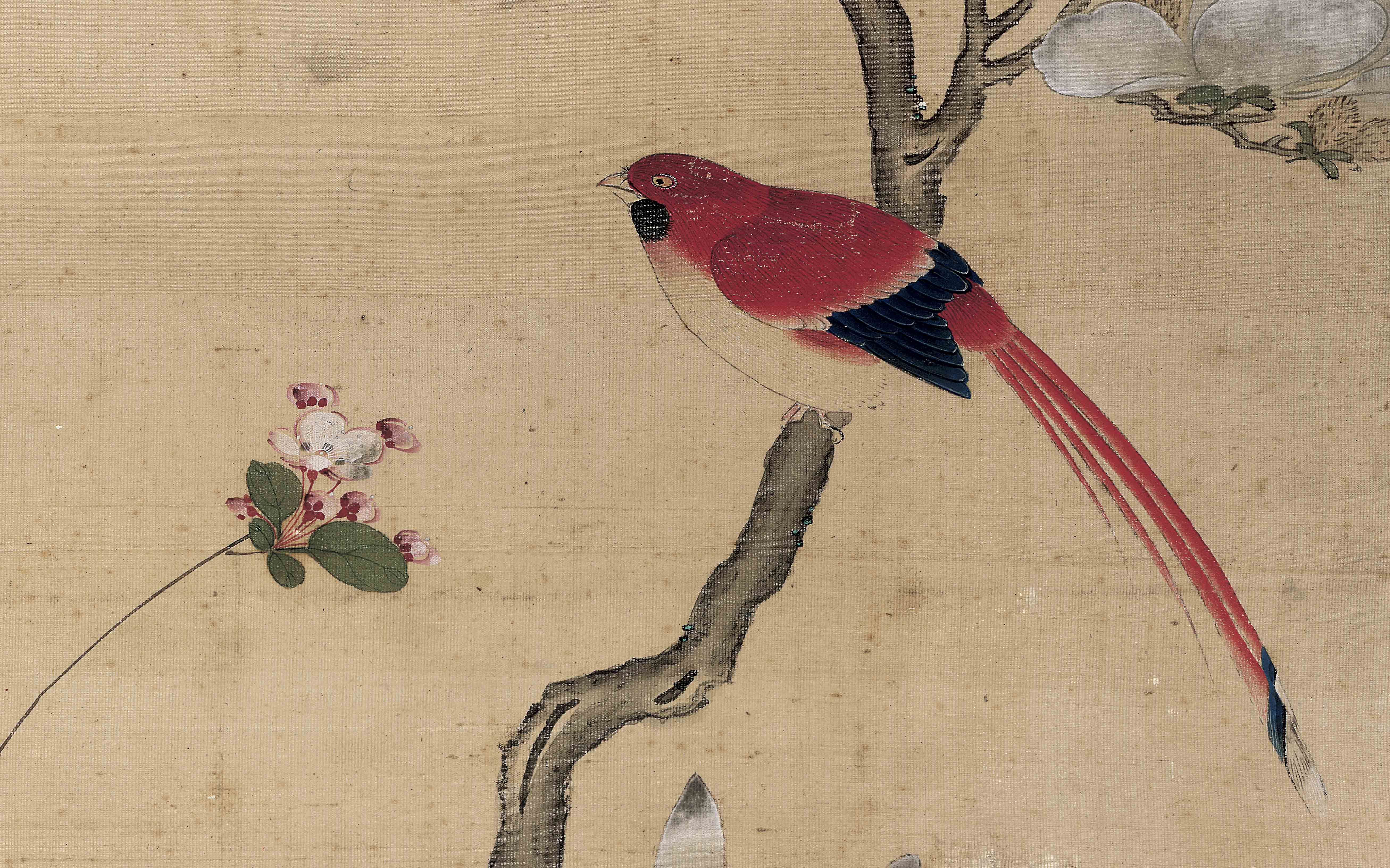 Chinese Antique Art Painting 清 陈枚 四季花鸟图八条屏 Qing Chen Mei 4 Seasons Birds Flowers China Ancient Wall Picture Ideas 4455-Chinese Style Finds™