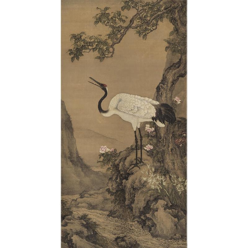 Chinese Antique Art Painting 清 沈铨 桂鹤图 Qing Shen Quan Gui He Tu China Ancient Wall Picture Ideas 2517-Chinese Style Finds™