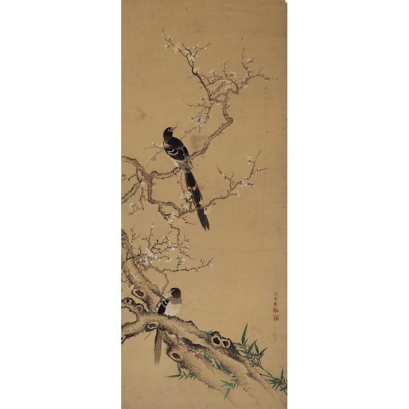 Chinese Antique Art Painting 清 沈铨 喜鹊双喜图 Qing Shen Quan Xi Que Shuang Xi China Ancient Wall Picture Ideas 2881-Chinese Style Finds™