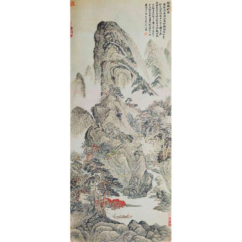 Chinese Antique Art Painting 清代 吴历 陶圃松菊 Qing Wu Li Tao Pu Song Ju China Ancient Wall Picture Ideas 2529-Chinese Style Finds™