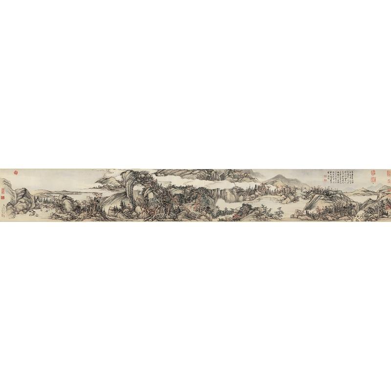 Chinese Antique Art Painting 清代 张宗苍 白云红叶图 Qing Zhang Cangzong Cloud Leaf China Ancient Wall Picture Ideas 4161-Chinese Style Finds™