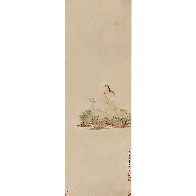 Chinese Antique Art Painting 清 丁观鹏 观音 Qing Ding Guanpeng Guanyin China Ancient Wall Picture Ideas 2473-Chinese Style Finds™