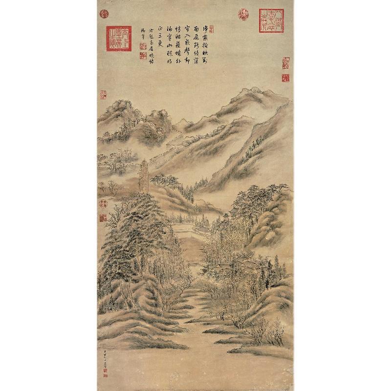 Chinese Antique Art Painting 清 董邦达 南屏晚钟 Qing Dong Bangda Nan Ping Wan Zhong China Ancient Wall Picture Ideas 2465-Chinese Style Finds™