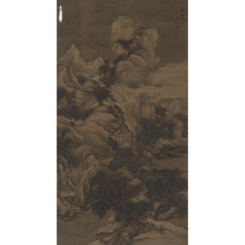 Chinese Antique Art Painting 清 冯湜 玉壑潜舟图 Qing Feng Shi Yu He Qian Zhou China Ancient Wall Picture Ideas 4427-Chinese Style Finds™