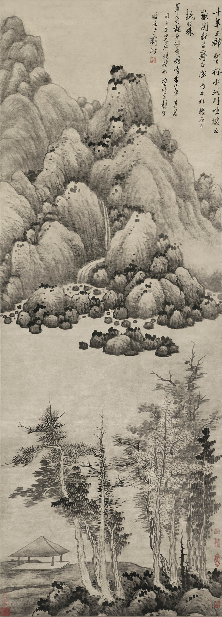 Chinese Antique Art Painting 清 龚贤 水墨山水 Qing Gong Xian Shui Mo Shan Shui Landscape China Ancient Wall Picture Ideas 2801-Chinese Style Finds™