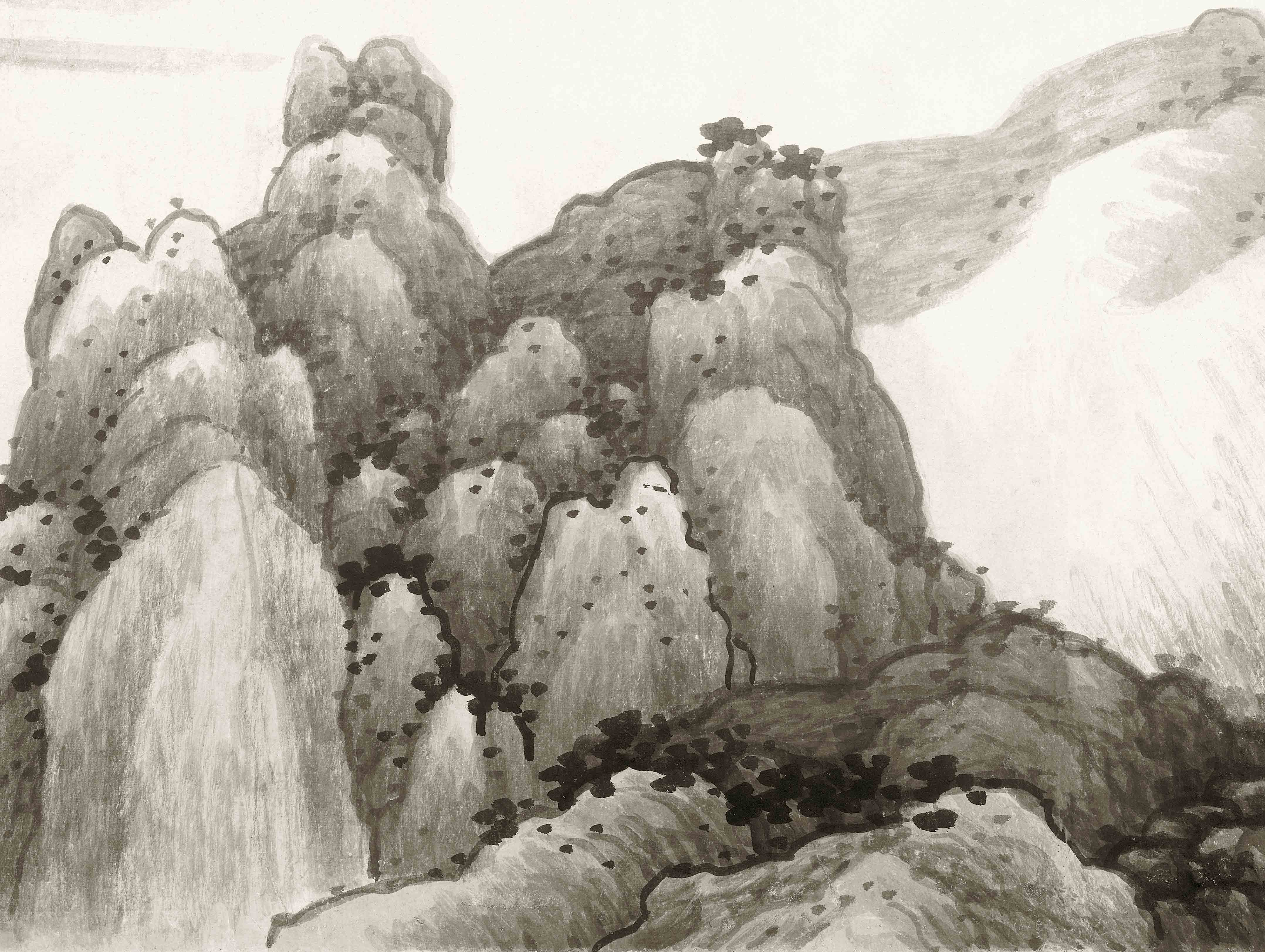 Chinese Antique Art Painting 清 龚贤 赠长翁山水长卷 Qing Gong Xian Zeng Chang Weng Shan Shui Landscape China Ancient Wall Picture Ideas 2765-Chinese Style Finds™