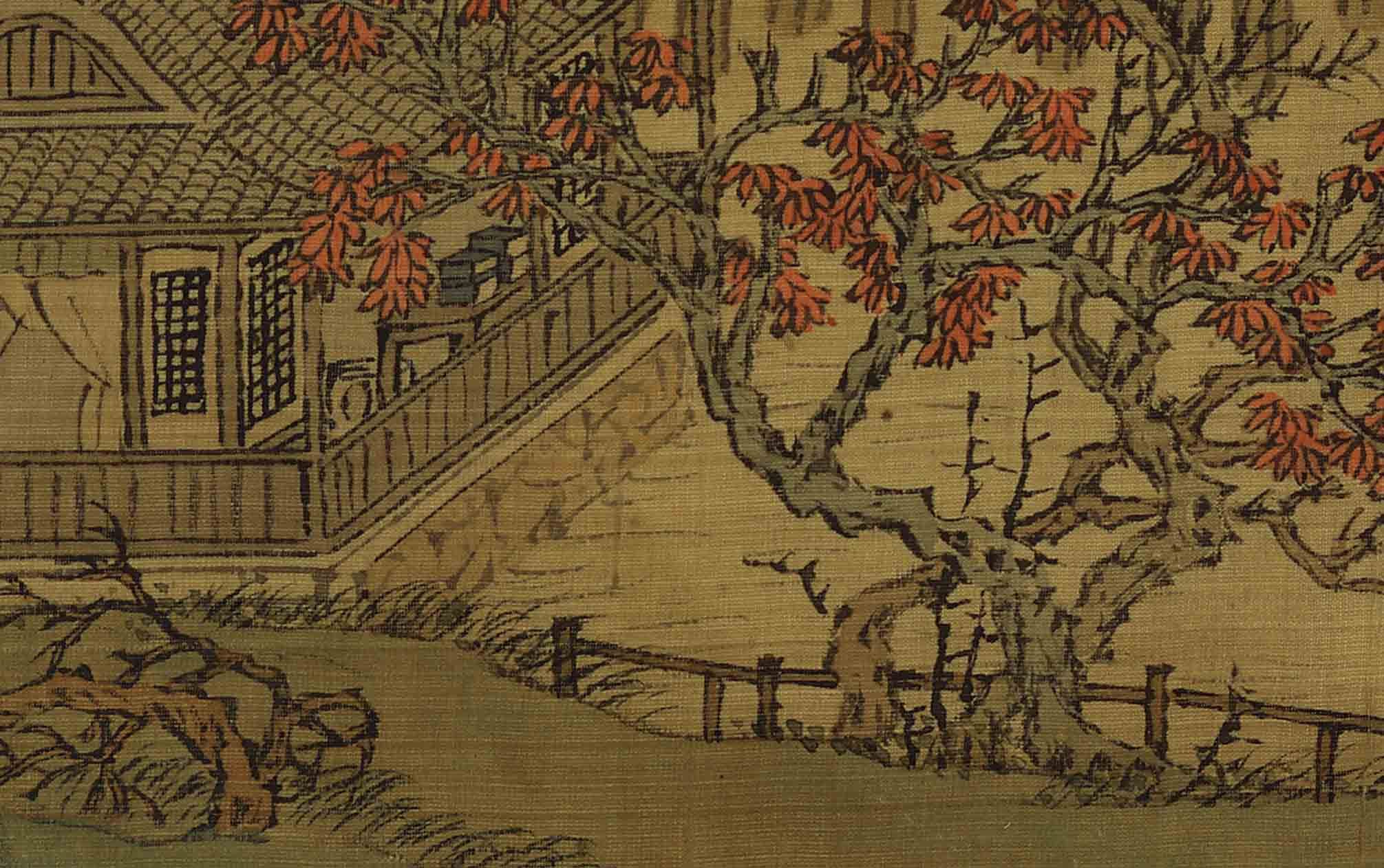 Chinese Antique Art Painting 清 顾洛 鹤听琴图 Qing Gu Luo He Ting Qin China Ancient Wall Picture Ideas 4561-Chinese Style Finds™