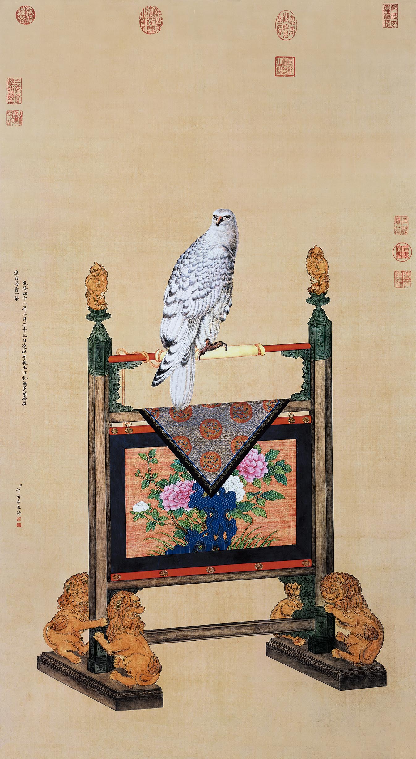 Chinese Antique Art Painting 清 贺清泰 白海青图 Qing He Qingtai Bird China Ancient Wall Picture Ideas 4175-Chinese Style Finds™