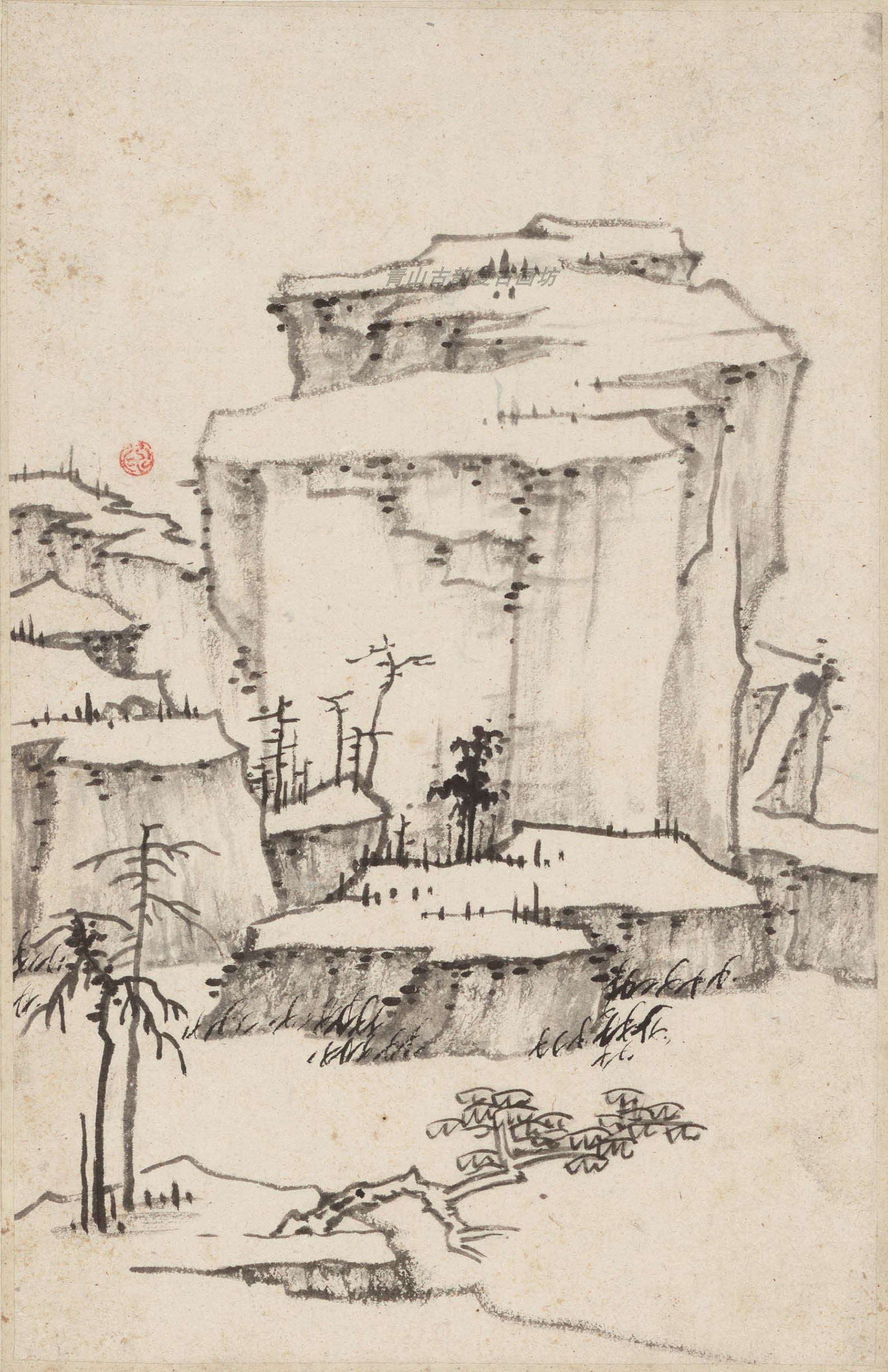 Chinese Antique Art Painting 清 弘仁 山水册十开 Qing Hong Ren Shan Shui Landscape China Ancient Wall Picture Ideas 2783-Chinese Style Finds™