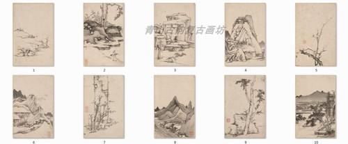 Chinese Antique Art Painting 清 弘仁 山水册十开 Qing Hong Ren Shan Shui Landscape China Ancient Wall Picture Ideas 2783-Chinese Style Finds™