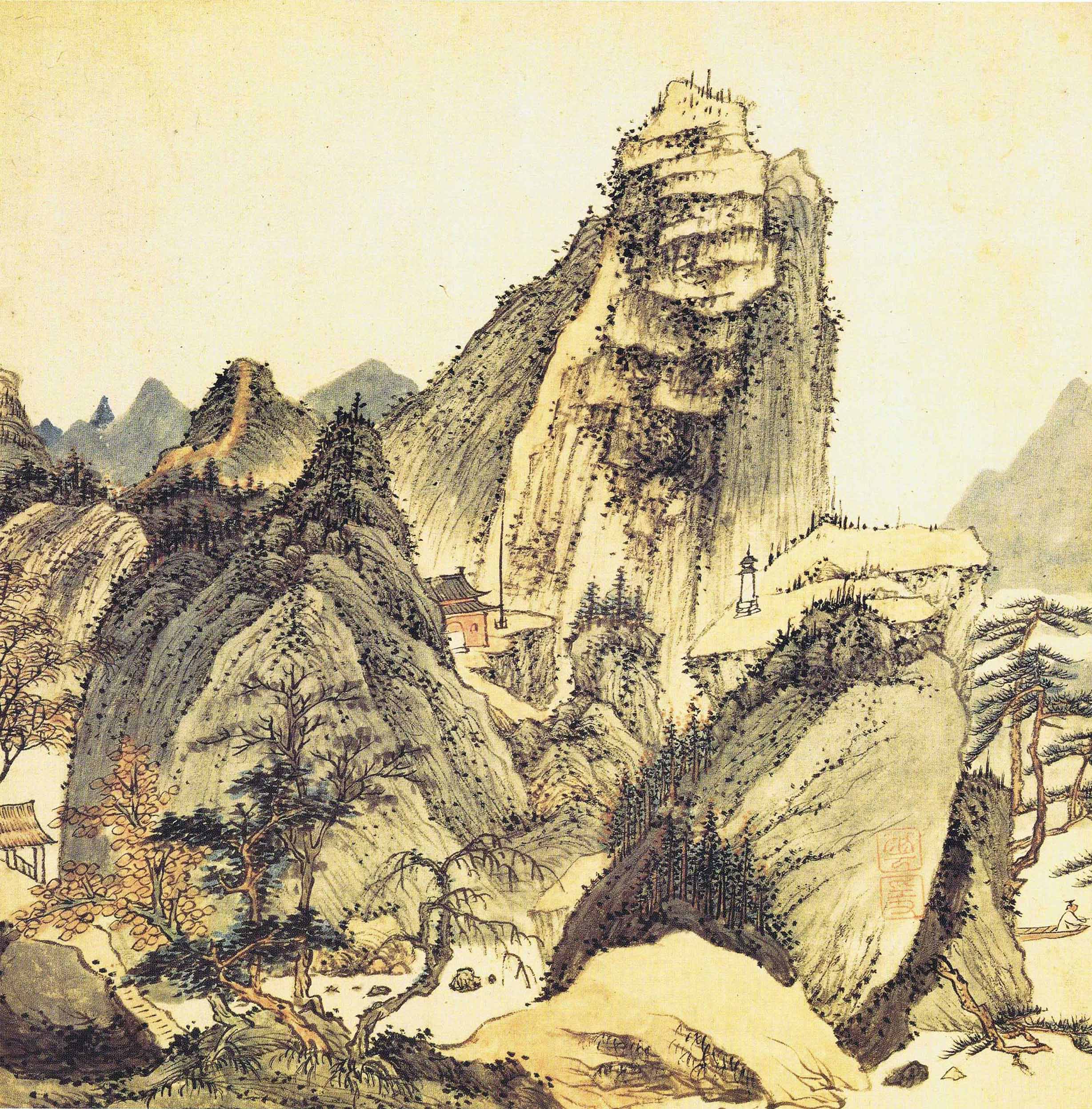 Chinese Antique Art Painting 清 弘仁 山水十二册 Qing Hong Ren Shan Shui Landscape China Ancient Wall Picture Ideas 2743-Chinese Style Finds™