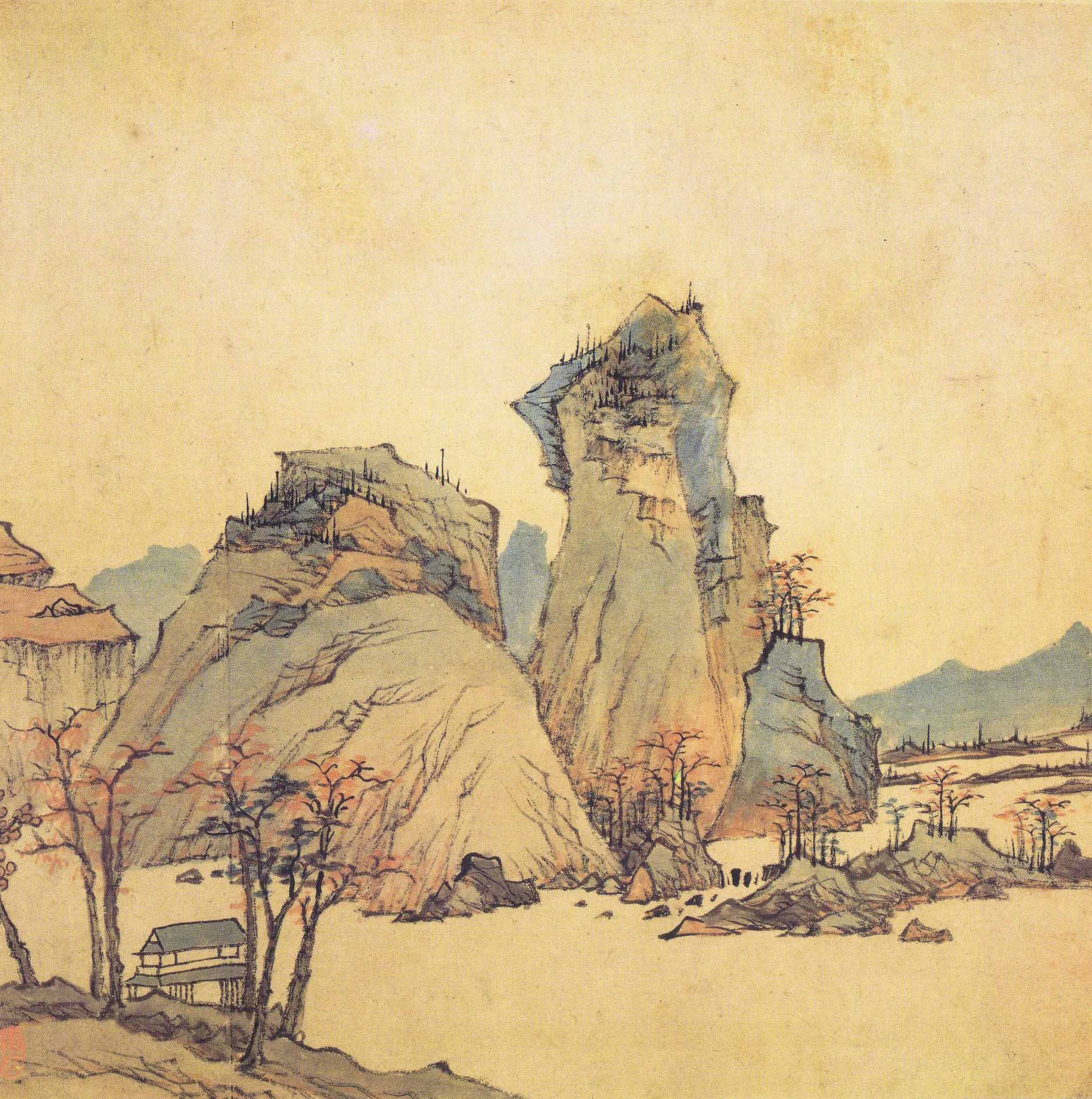 Chinese Antique Art Painting 清 弘仁 山水十二册 Qing Hong Ren Shan Shui Landscape China Ancient Wall Picture Ideas 2743-Chinese Style Finds™