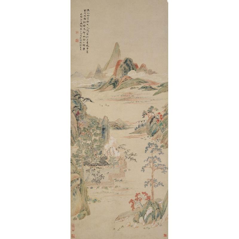 Chinese Antique Art Painting 清 华岩 隔水吟窗 Qing Hua Yan Ge Shui Yin Chuang China Ancient Wall Picture Ideas 2981-Chinese Style Finds™