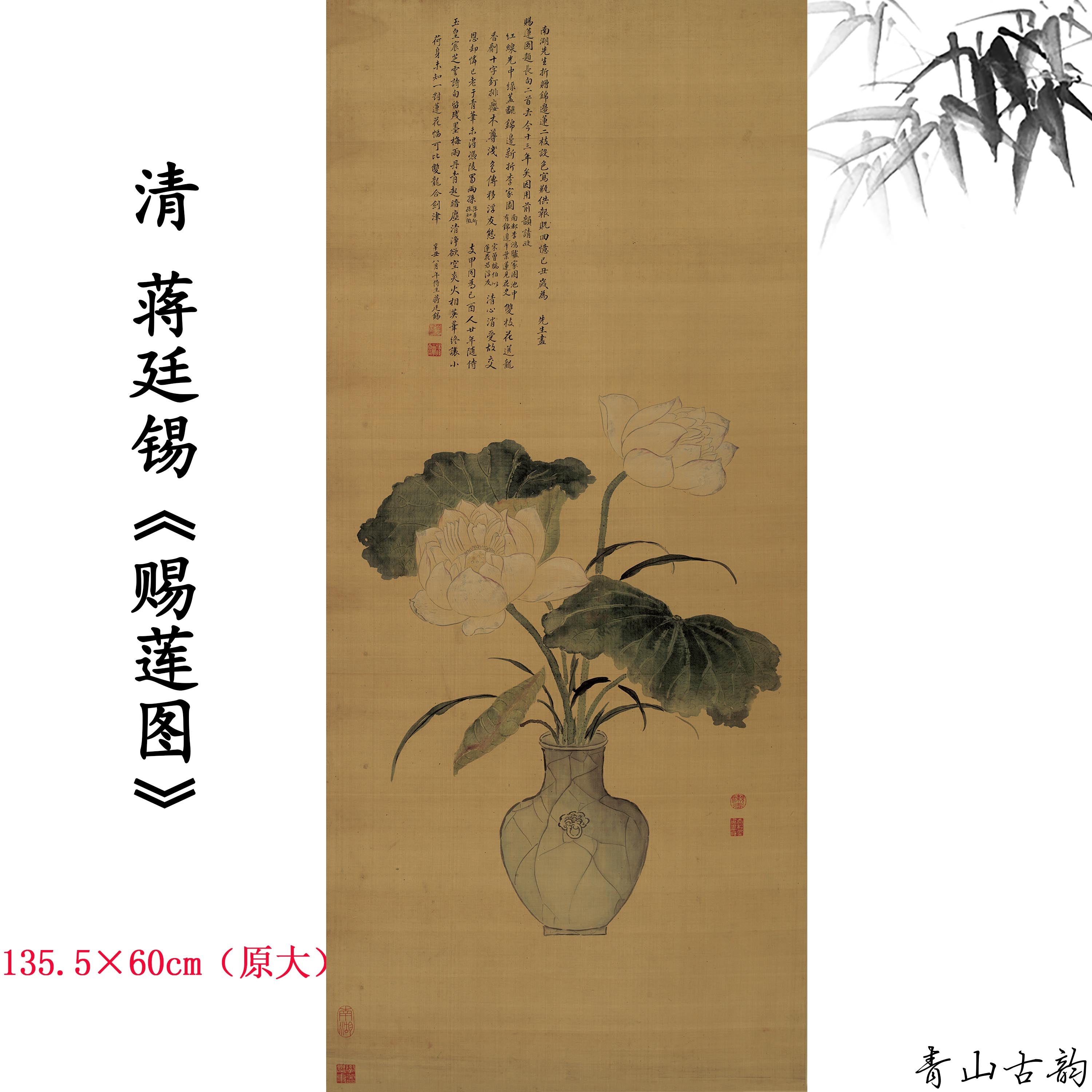 Chinese Antique Art Painting 清 蒋廷锡 赐莲图 Qing Jiang Tingxi Lotus China Ancient Wall Picture Ideas 4381-Chinese Style Finds™