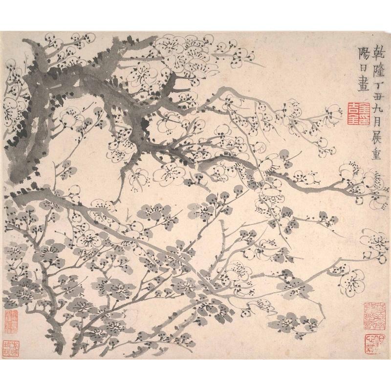 Chinese Antique Art Painting 清 金农 梅花图册十一张 Qing Jin Nong Mei Hua Plum Flower China Ancient Wall Picture Ideas 2663-Chinese Style Finds™