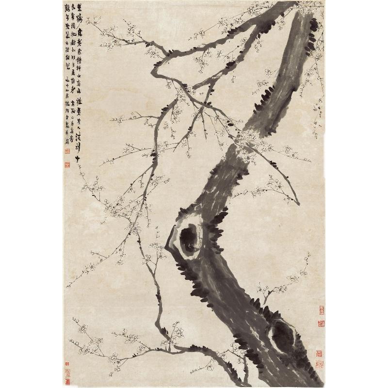 Chinese Antique Art Painting 清 金农 墨梅图 Qing Jin Nong Mo Mei Plum Flower China Ancient Wall Picture Ideas 2655-Chinese Style Finds™