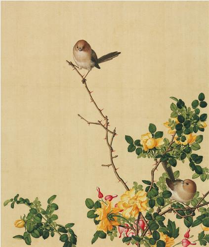 Chinese Antique Art Painting 清 郎世宁 花鸟 Qing Lang Shining Birds And Flowers China Ancient Wall Picture Ideas 2885-Chinese Style Finds™