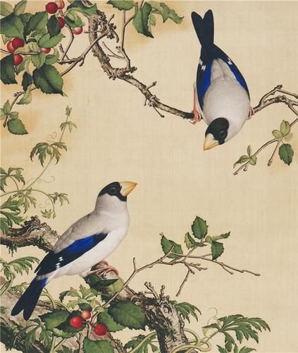 Chinese Antique Art Painting 清 郎世宁 花鸟 Qing Lang Shining Birds And Flowers China Ancient Wall Picture Ideas 2885-Chinese Style Finds™