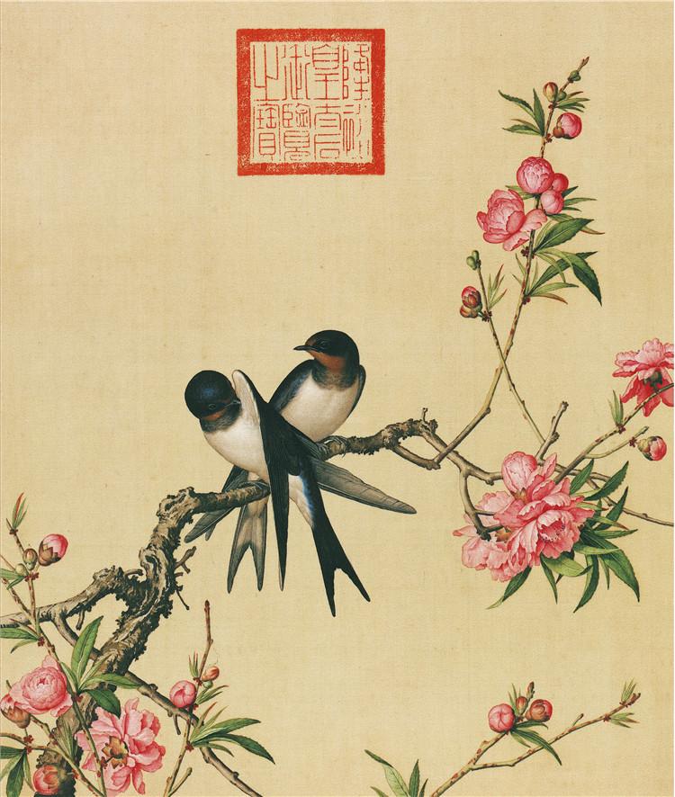 Chinese Antique Art Painting 清 郎世宁 花鸟 Qing Lang Shining Birds And Flowers China Ancient Wall Picture Ideas 2885-Chinese Style Finds™