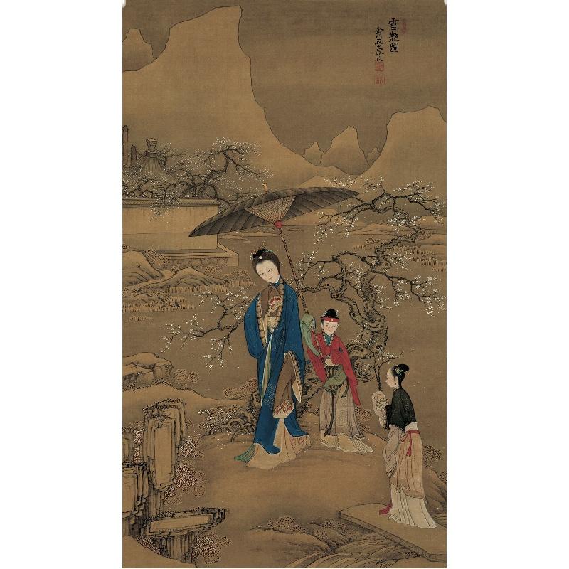 Chinese Antique Art Painting 清 冷枚 雪艳图 Qing Leng Mei Xue Yan Tu China Ancient Wall Picture Ideas 2701-Chinese Style Finds™