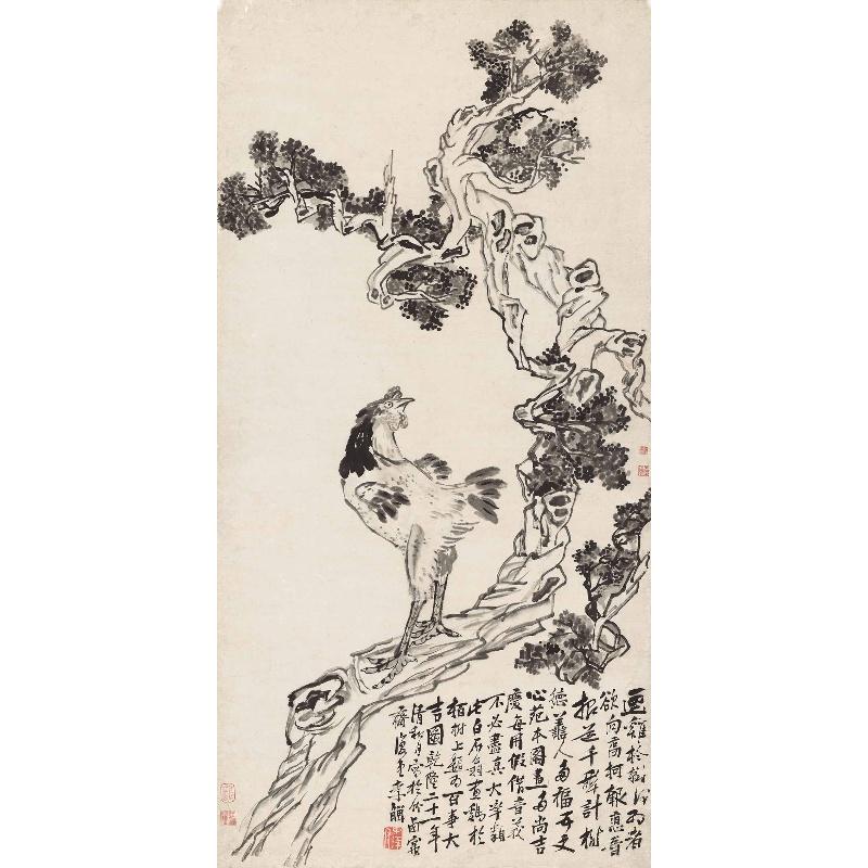 Chinese Antique Art Painting 清 李鱓 百事大吉图 Qing Li Shan Bai Shi Da Ji China Ancient Wall Picture Ideas 2873-Chinese Style Finds™