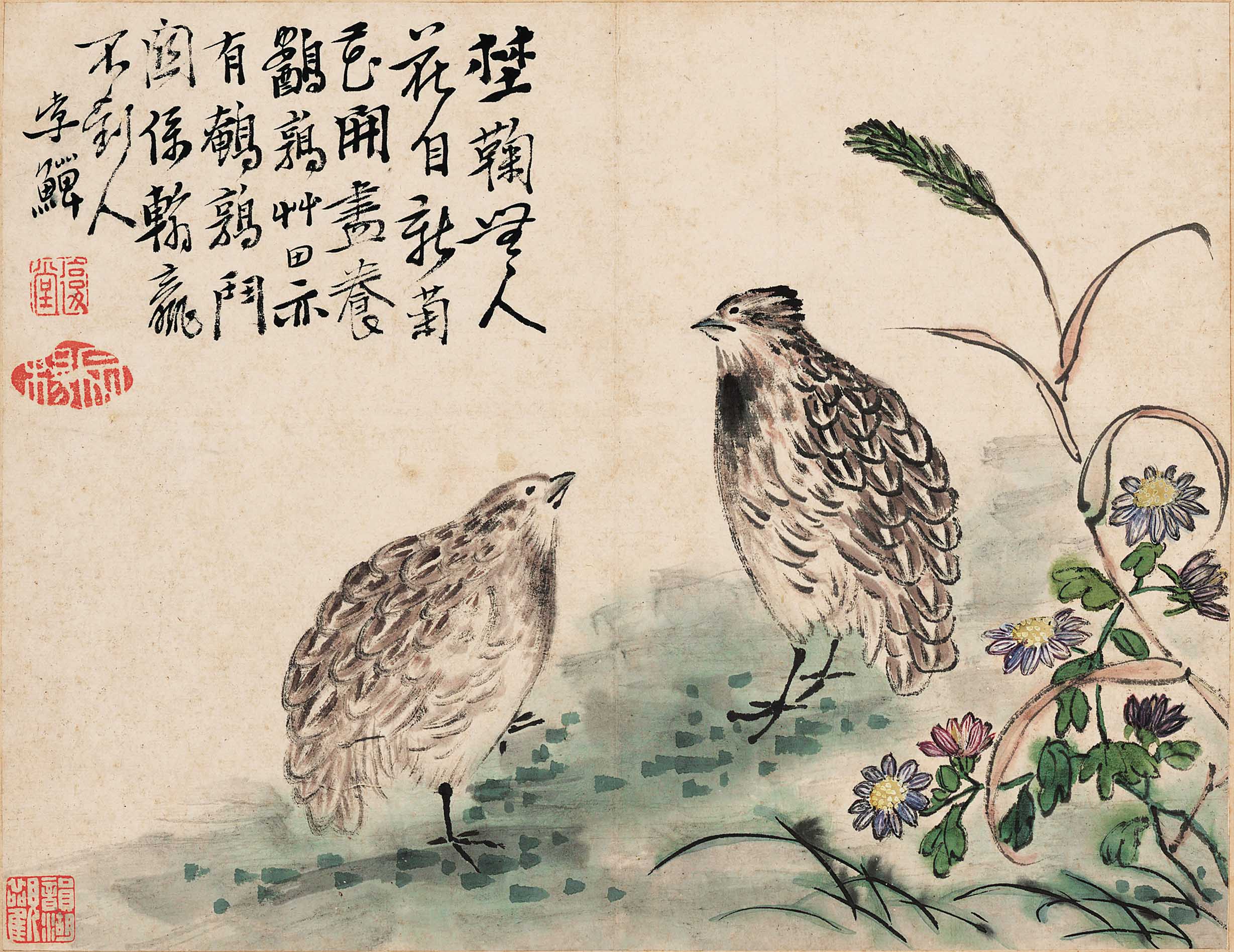 Chinese Antique Art Painting 清 李鱓 花鸟册十开 Qing Li Shan Hua Niao Birds Flowers China Ancient Wall Picture Ideas 2817-Chinese Style Finds™